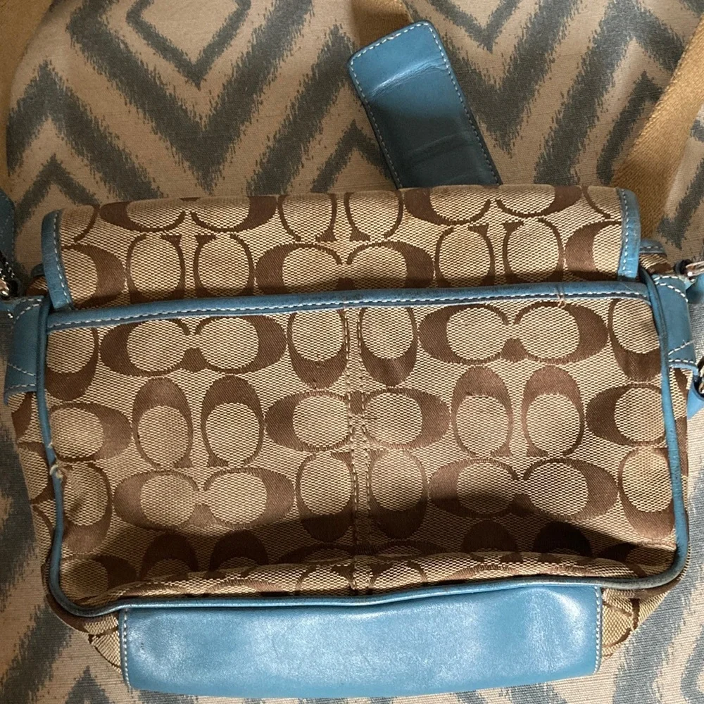 Vintage‎ Coach Stylish Blue and Brown Women's Bag